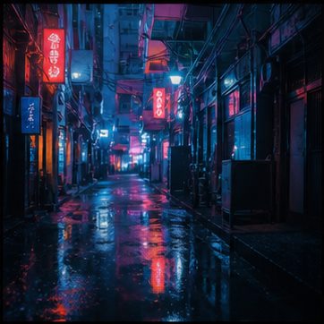 Midnight neon alley